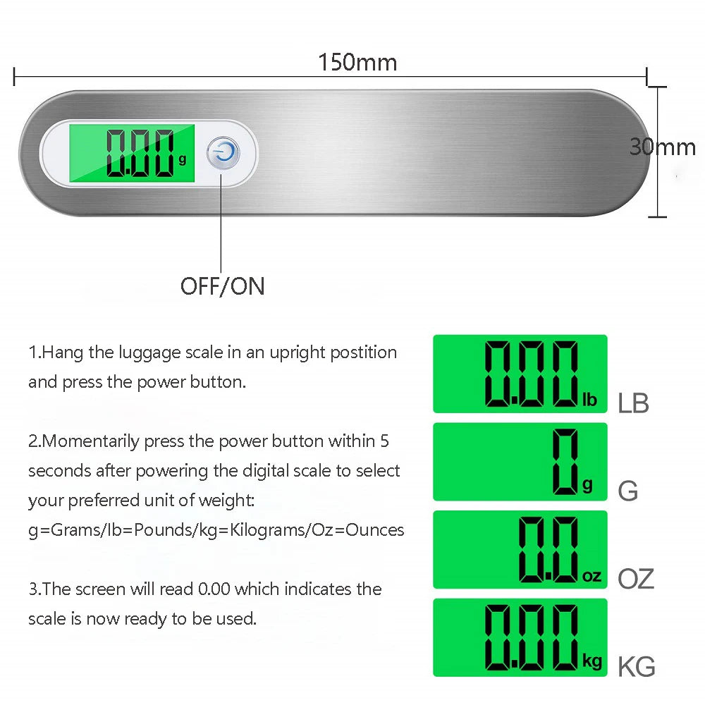 TravelGuard™ Digital Luggage Scale