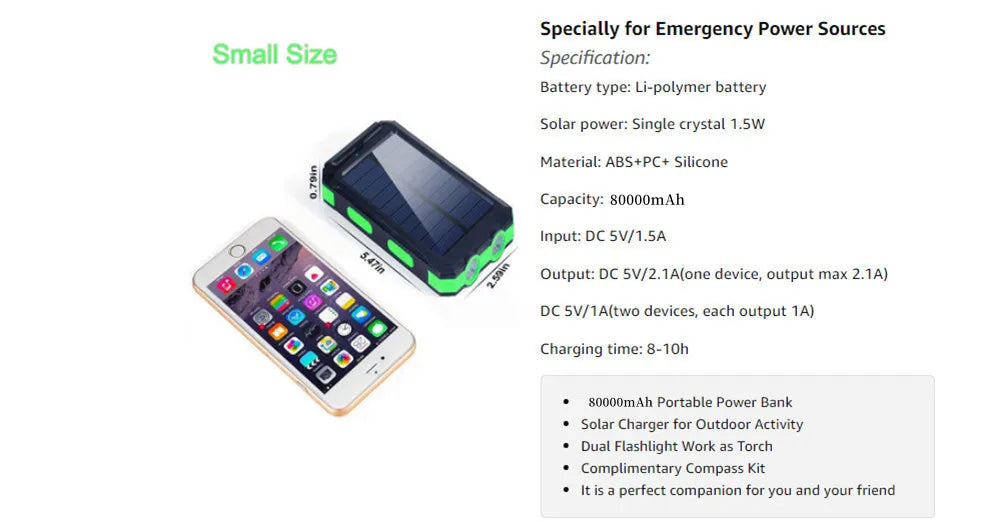 SunCharge™ Portable Solar Power Bank